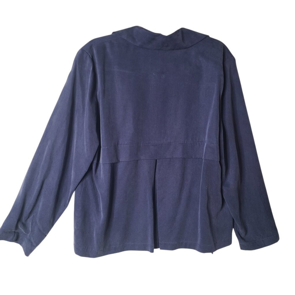 🔥Chico's Soft Twill Drape Navy Blue Jacket with Pockets - Picture 8 of 9
